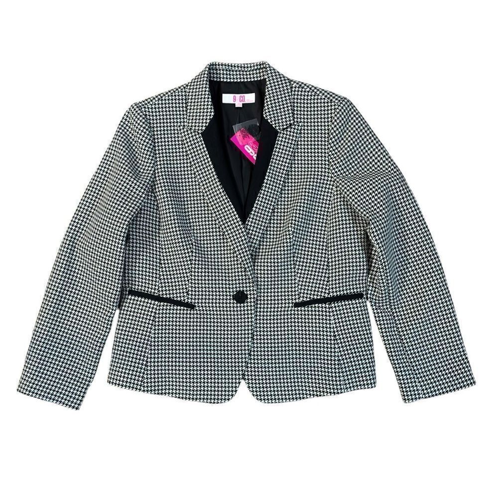 9 & Co Houndstooth Blazer Jacket Size 16 NWT
